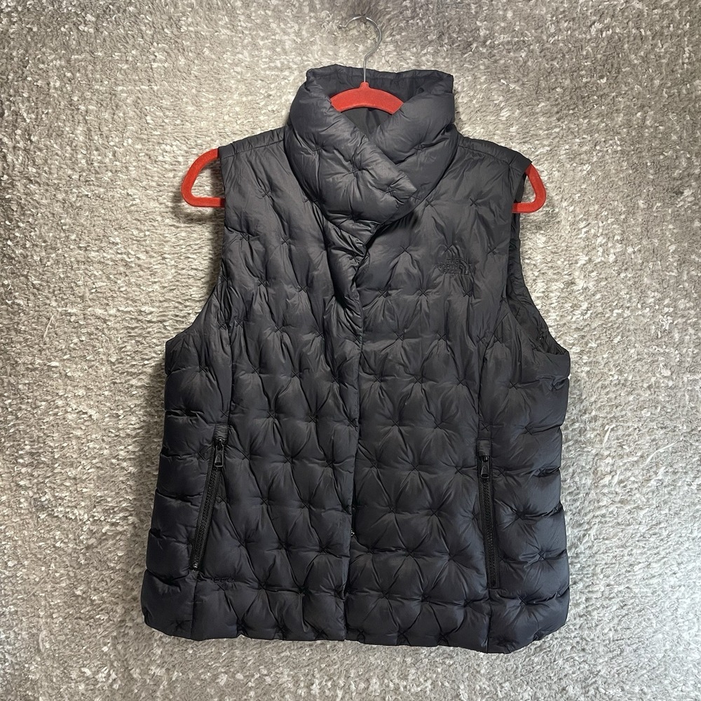 The North Face Womens Size L Holladown Crop 550 Down Quilted Puffer Vest Black